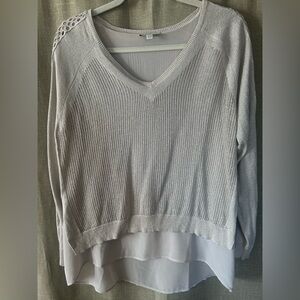 Lucky Brand Light Gray V-Neck Sweater